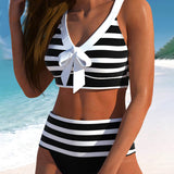 Laluna® | Bikiny s vysokým pasem pruhované