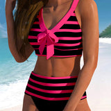 Laluna® | Bikiny s vysokým pasem pruhované