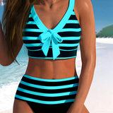 Laluna® | Bikiny s vysokým pasem pruhované