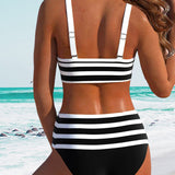 Laluna® | Bikiny s vysokým pasem pruhované