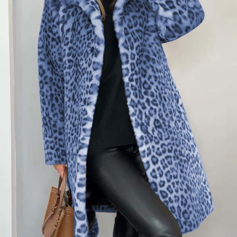 Leia - Dlouhý kabát s leopardím vzorem