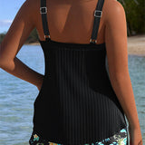 Laluna® | Pruhovaný tankini s plážovými šortkami ve dvou kusech