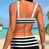 Laluna® | Bikiny s vysokým pasem pruhované