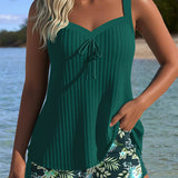 Laluna® | Pruhovaný tankini s plážovými šortkami ve dvou kusech