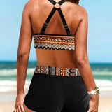 Maryan - Bikiny s geometrickým vzorem a vysokým elastickým pasem