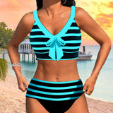Laluna® | Bikiny s vysokým pasem pruhované