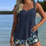 Laluna® | Pruhovaný tankini s plážovými šortkami ve dvou kusech