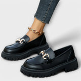 Lúcia - Platform moccasins for women with buckle closure