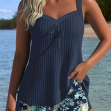 Laluna® | Pruhovaný tankini s plážovými šortkami ve dvou kusech
