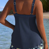 Laluna® | Pruhovaný tankini s plážovými šortkami ve dvou kusech