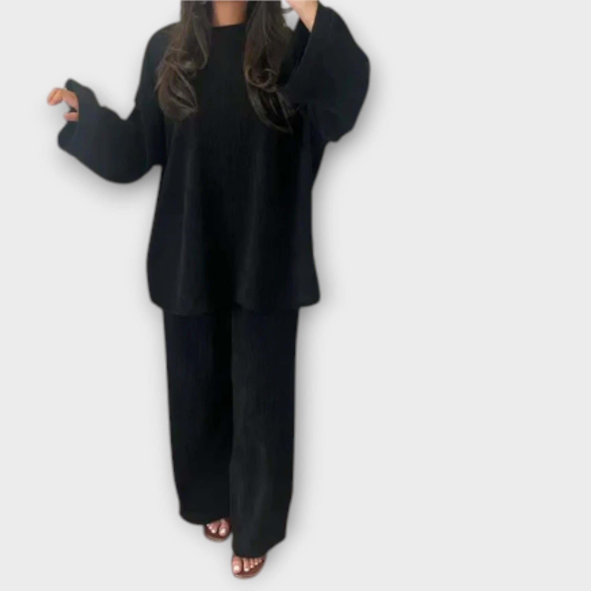 Ingrid - Plus Size Souprava s Žebrováním